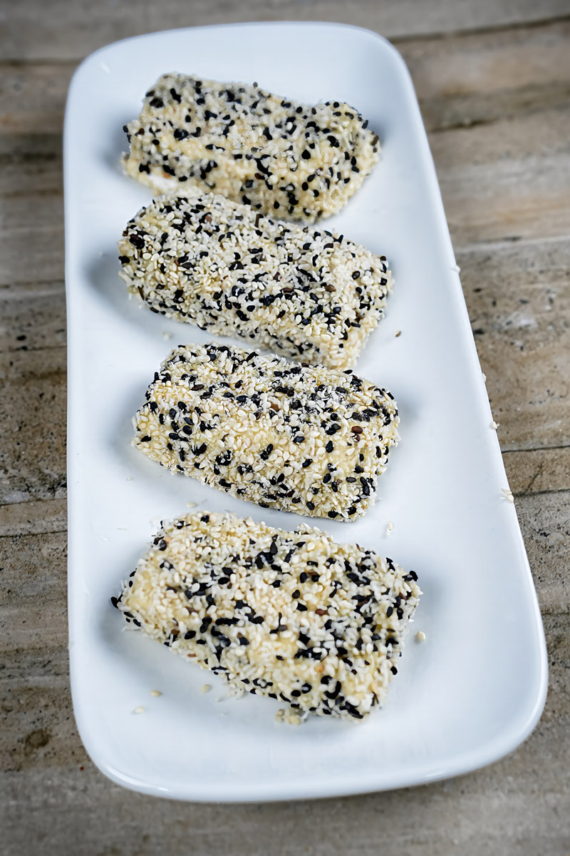 Crispy Sesame Tofu on Plate