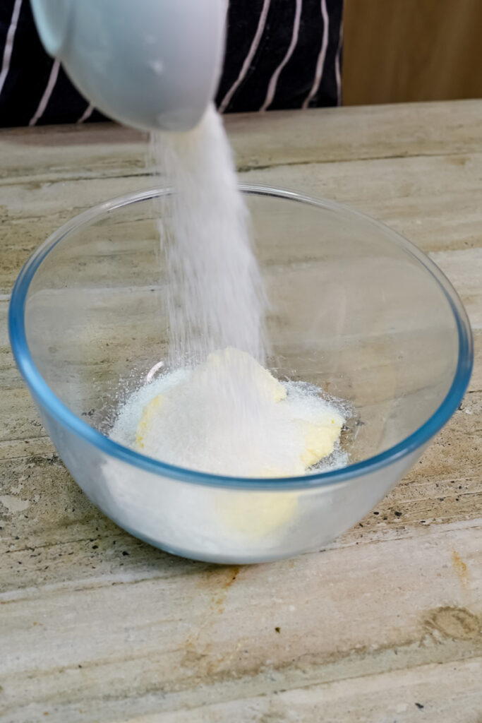 Adding milk to citrus cake frosting ingredients