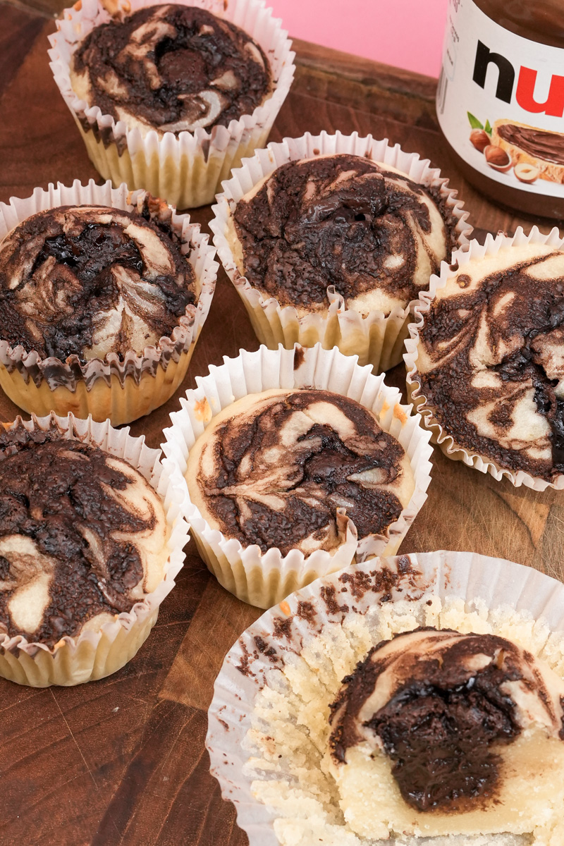 Delicious homemade Nutella muffins final result
