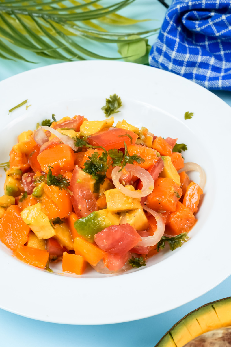 Healthy mango avocado salad recipe final presentation