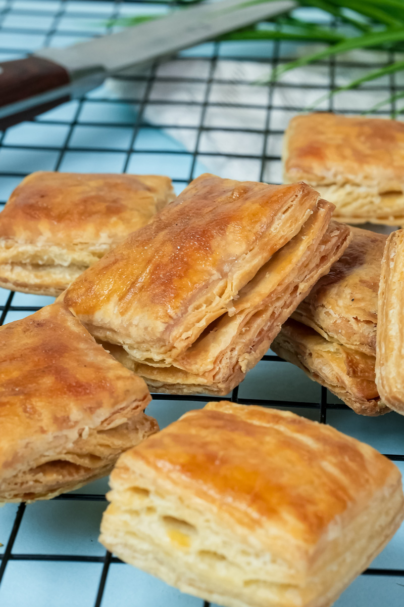 Homemade puff pastry with perfectly flaky layers