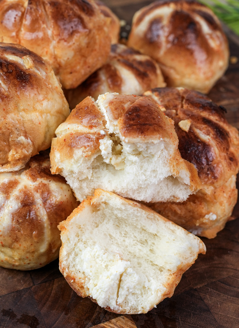 Korean bun recipe showing tender crumb structure