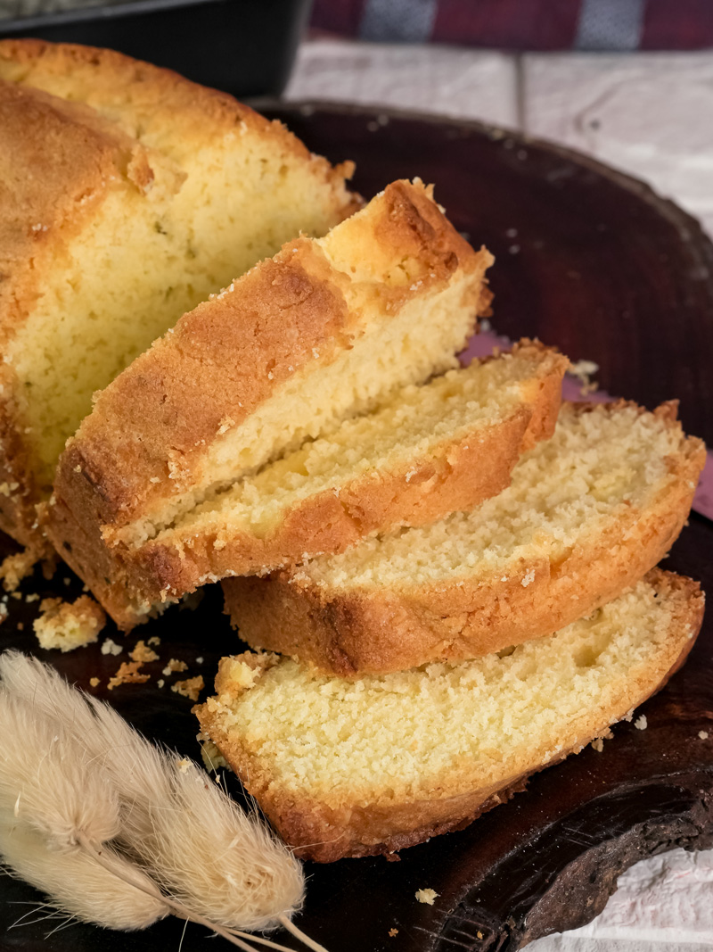 Madeira cake slices displaying classic dense texture