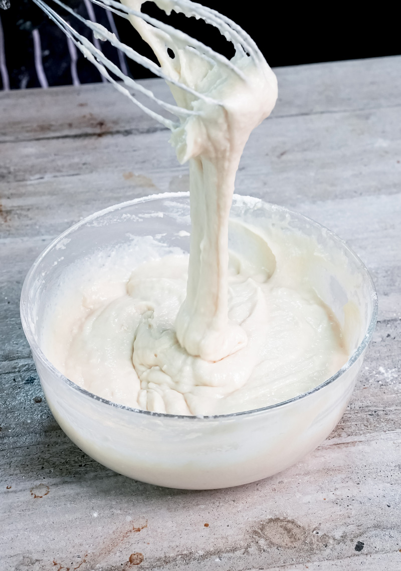 Mixing muffin batter with electric beaters