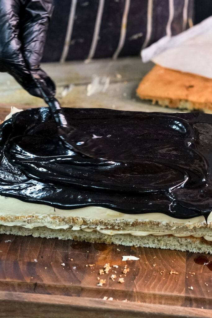Opera cake portions showing traditional French pastry layers