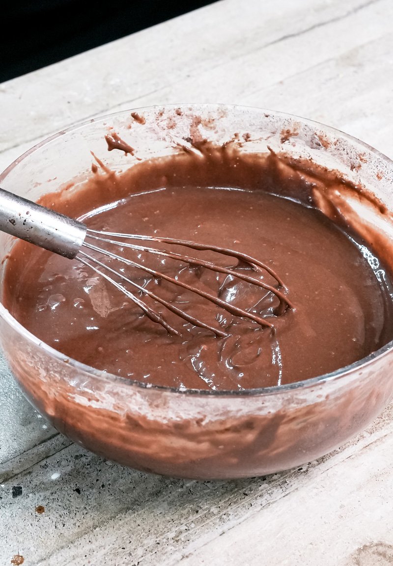 Finished chocolate pancake batter ready for cooking