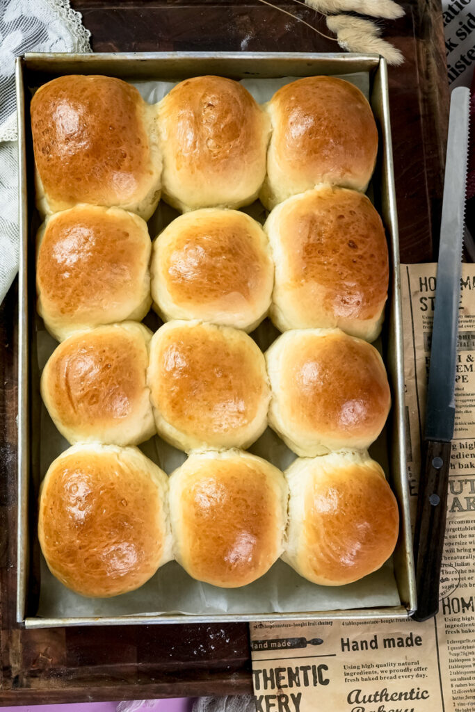 Perfect golden brown Korean buns recipe final result