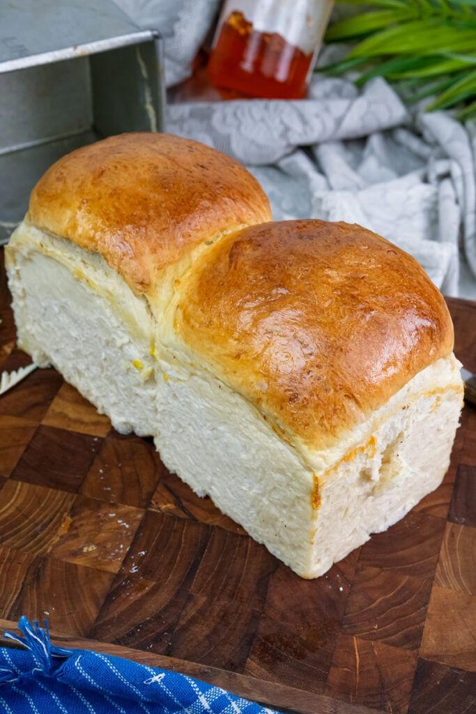 Final sliced Japanese milk bread showing perfect fluffy texture