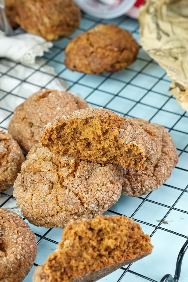 Broken gingerbread cookie showing the soft interior
