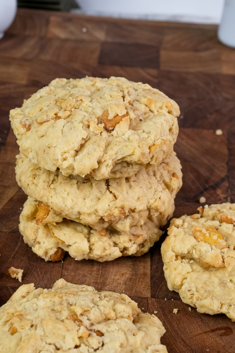 Final ranger cookies with visible oats and coconut ready to serve