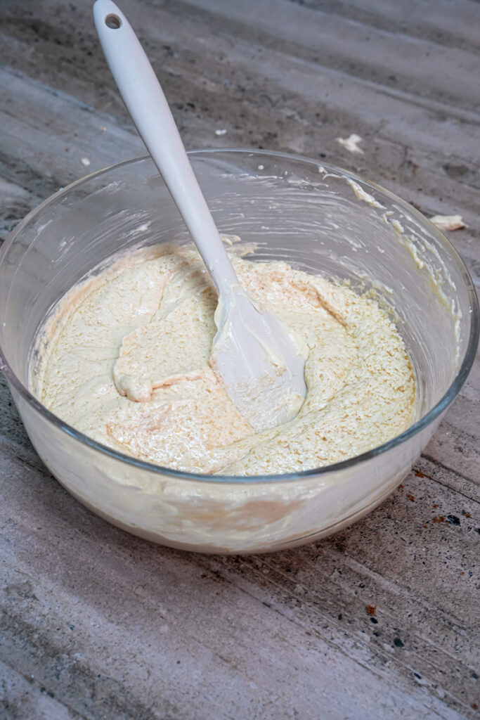 Flour mixture combined into cookie dough