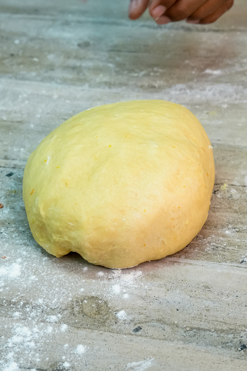Pan de muerto dough ball before shaping
