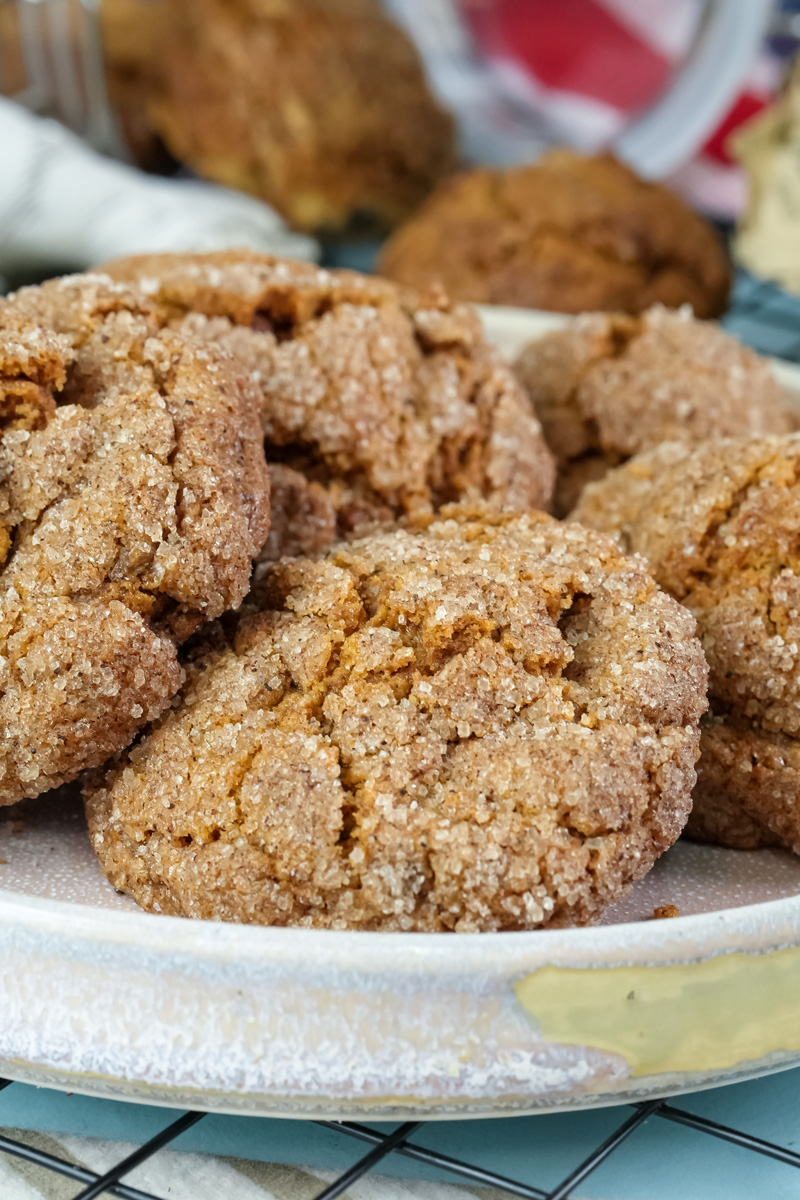 Stack of baked gingerbread cookies, close up