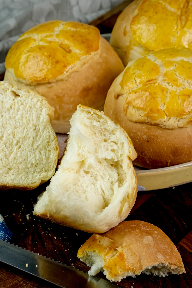 Traditional pineapple buns with characteristic golden crust
