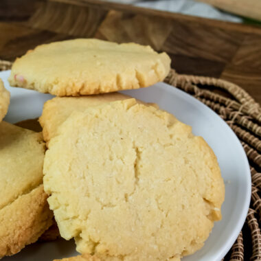 Close-up of soft milk cookies showing texture