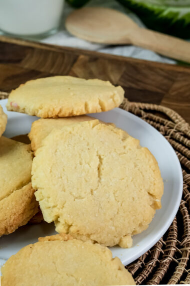 Close-up of soft milk cookies showing texture