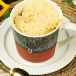 Simple vanilla mug cake recipe ready to eat